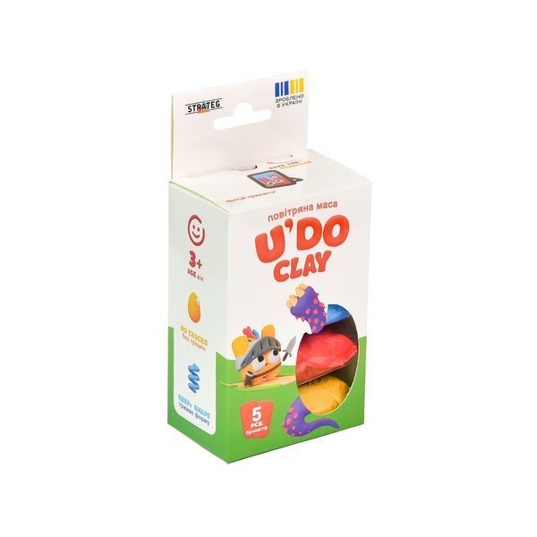 Набір для творчості "U'DO Clay 5 шт." брикет 10 г Strateg (30843) 30843 фото
